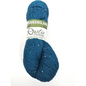 Queensland Collection Teal Yarn Rustic Tweed Hank Color 118 Wool Alpaca Rated 3